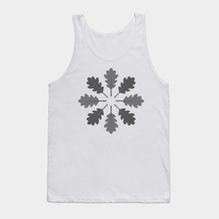 Radial Oak Leaves (Grey) Tank Top